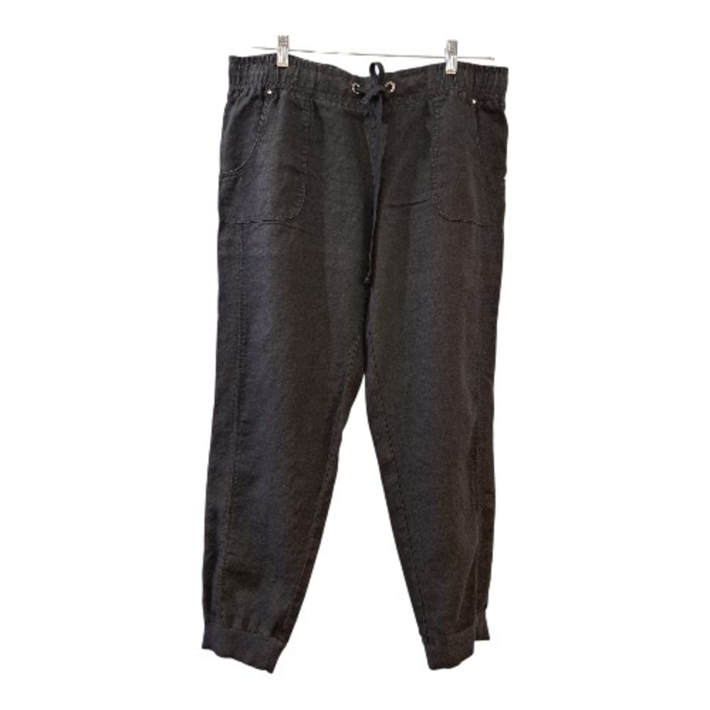 INC 100% Linen black wide leg pants International Concepts Size 14